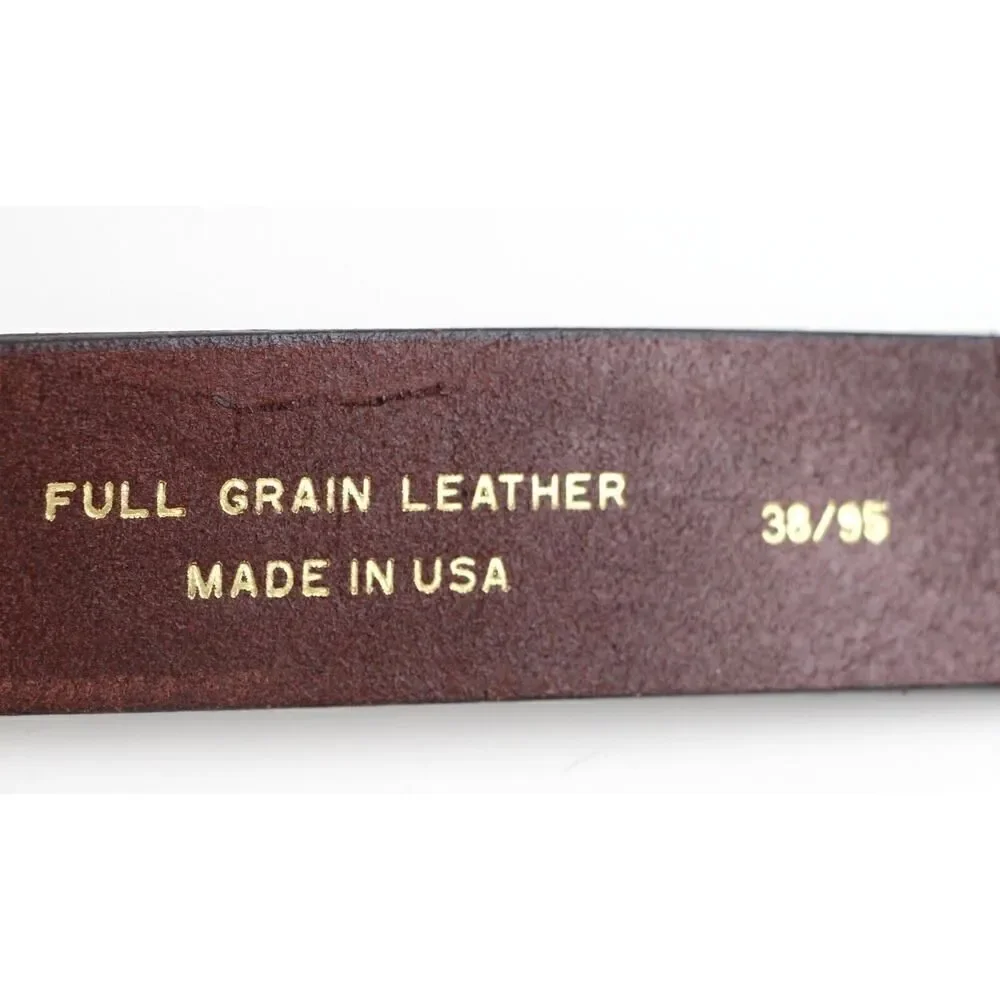 CLASSIC SADDLE BROWN REAL LEATHER 1 3/8
